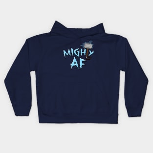 Mighty AF Cool Superhero Norse God Slogan Kids Hoodie